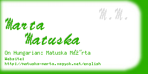 marta matuska business card